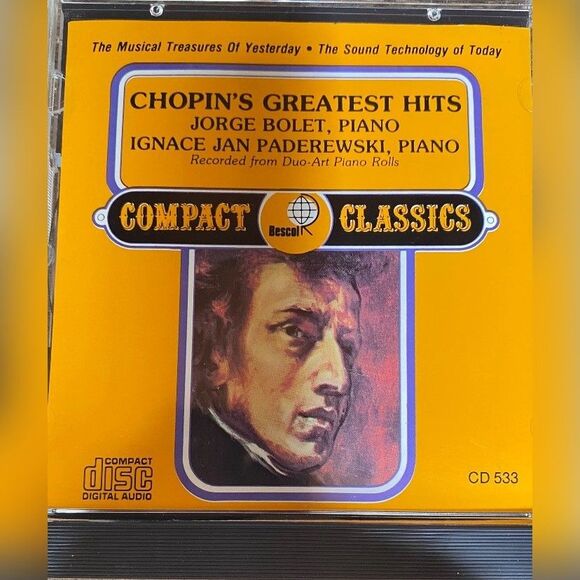 Chopin Greatest Hits CD Jorge Bolet Ignace Jan Paderewski Piano Classical Music - Picture 1 of 3